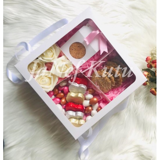 25x25x10 Pencereli Taşıma Kutusu-4 Bölmeli