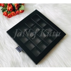 16 Bölmeli Sürgülü Bonbon Çikolata Kutusu 16 Bölmeli Sürgülü Bonbon Çikolata Kutusu