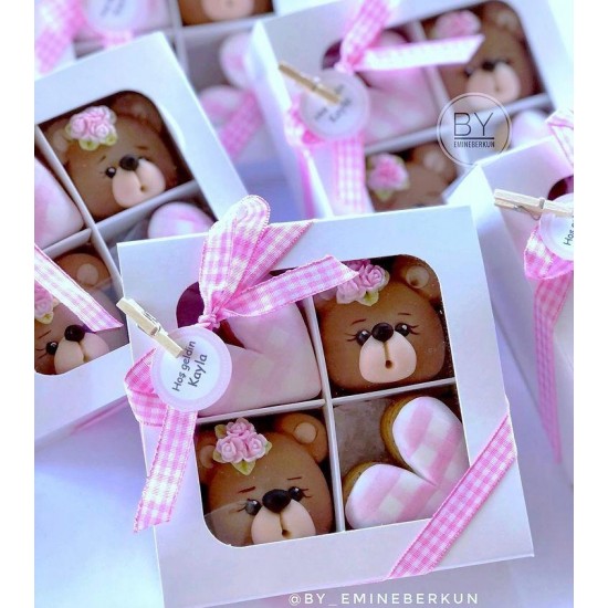 4 Bölmeli Pencereli Çikolata Kutusu