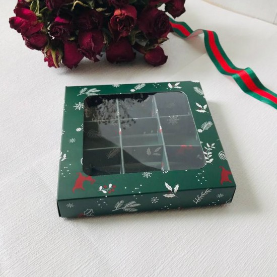 9 Bölmeli Pencereli Bonbon Çikolata Kutusu