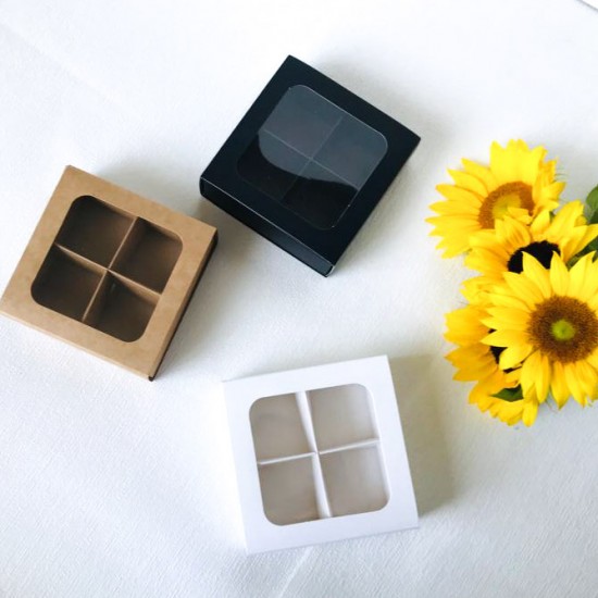 4 Bölmeli Pencereli Çikolata Kutusu