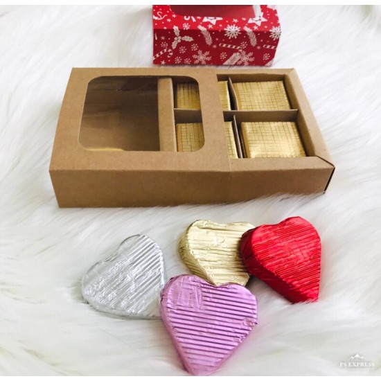 4 Bölmeli Pencereli Çikolata Kutusu