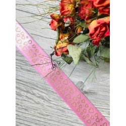 Kurdele Saten Küçük Kalp Desen Pembe Kurdele Saten Küçük Kalp Desen Pembe