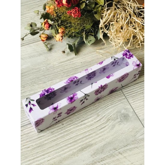 5x5x25 Pencereli Sürgülü Makaron Kutusu 5x5x25 Pencereli Sürgülü Makaron Kutusu