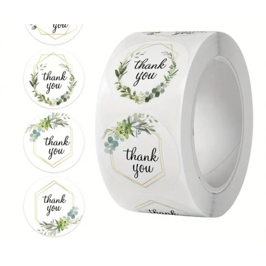 Sticker Yapışkanlı,Yeşil Thank You