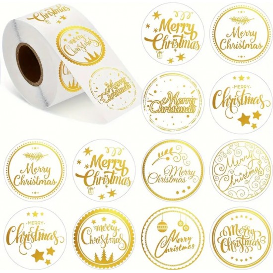 Sticker Şeffaf,Yaldız Gold Merry Christmas