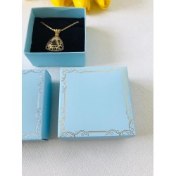 Takı Kutusu Süngerli 8x8x3 Mavi-Desen 3