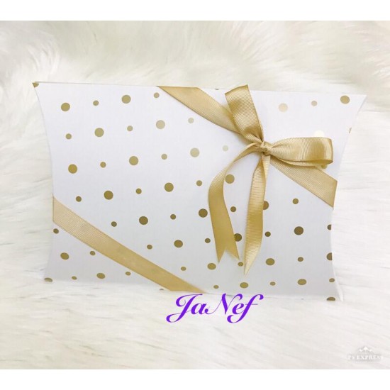 Yastık Kutu Yaldız Puantiyeli (15,5x15x4 cm)