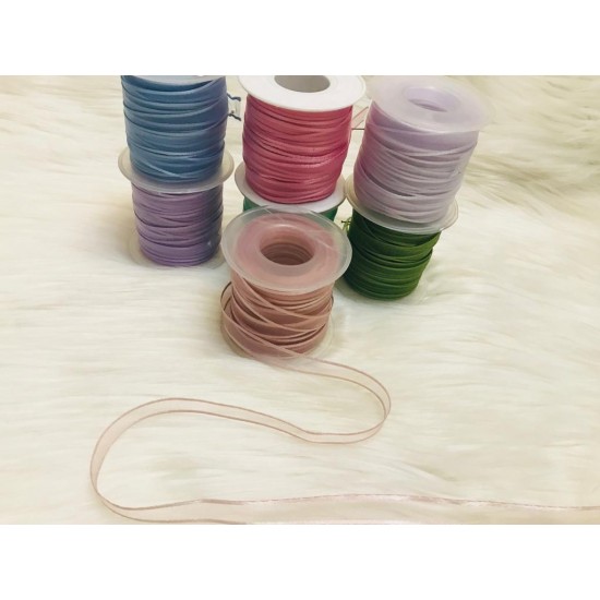 Kurdele Şifon Saten Şeritli 10 mm-10 m