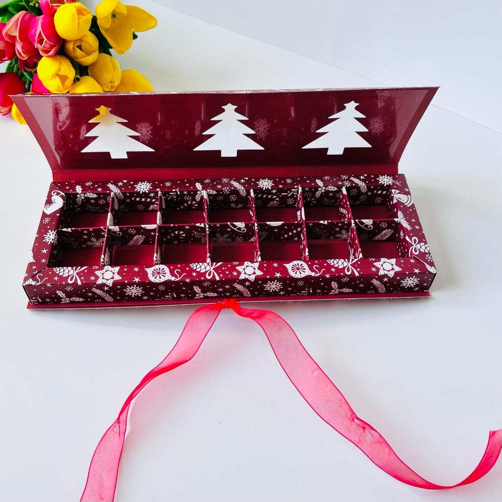 14 Bölmeli Çikolata-Bonbon Kutusu-Yılbaşı — galeri görseli