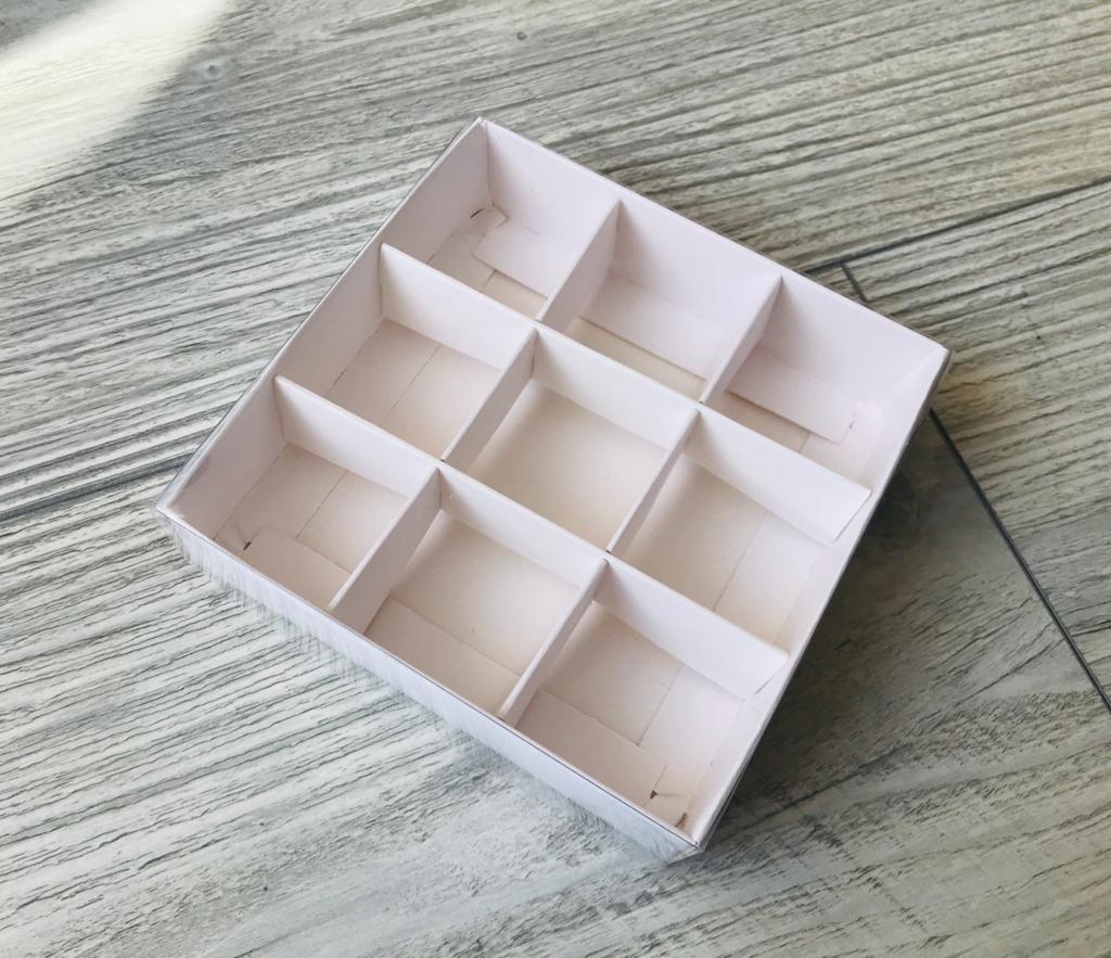 15x15x3 Asetat Kapaklı Kutu (9 Bölmeli) — galeri görseli