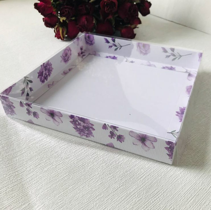 20x20x3 Asetat Kapaklı Karton Kutu — galeri görseli