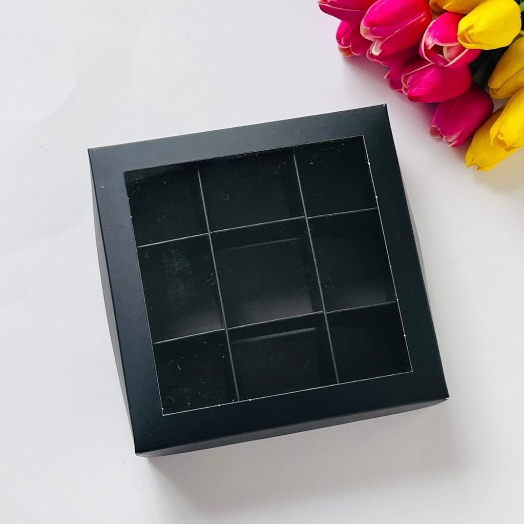 20x20x5 Pencereli Karton Kutu (9 Bölmeli) — galeri görseli