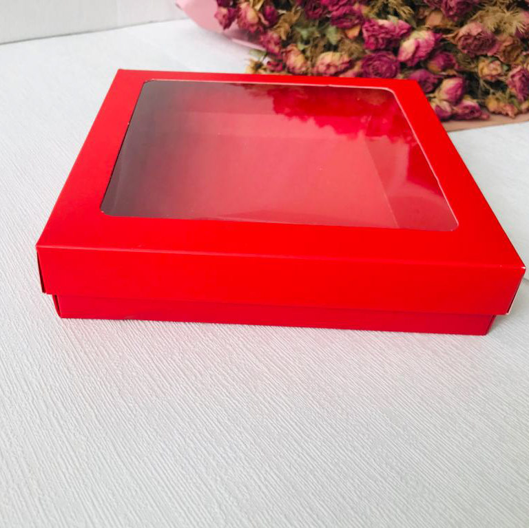 20x20x5 Pencereli Karton Kutu Yılbaşı — galeri görseli