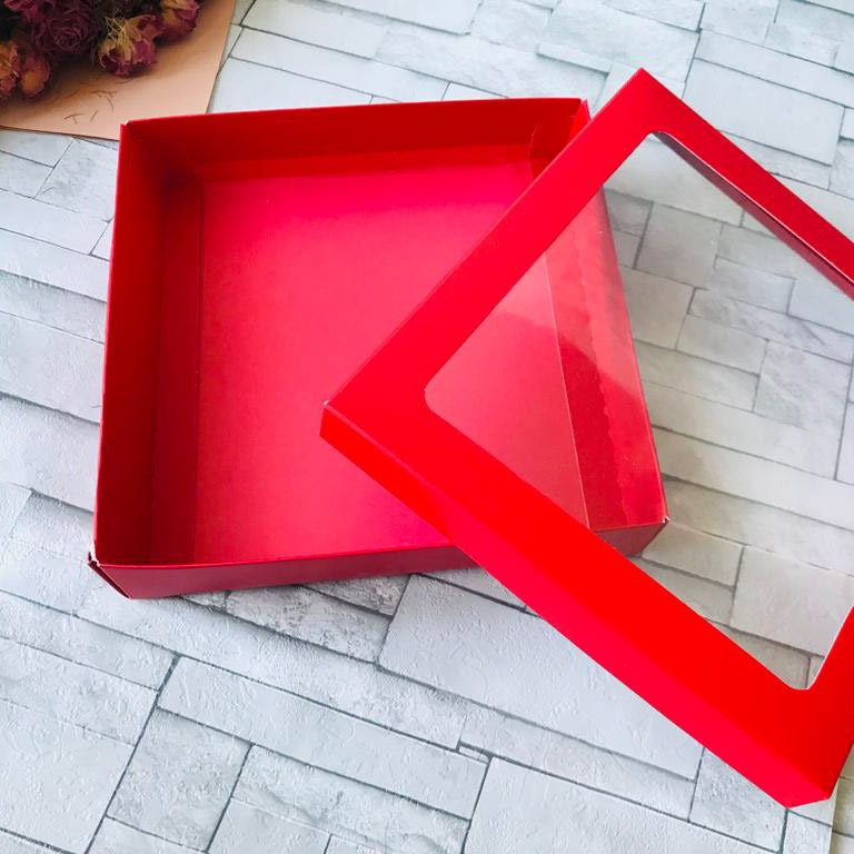 20x20x5 Pencereli Karton Kutu Yılbaşı — galeri görseli
