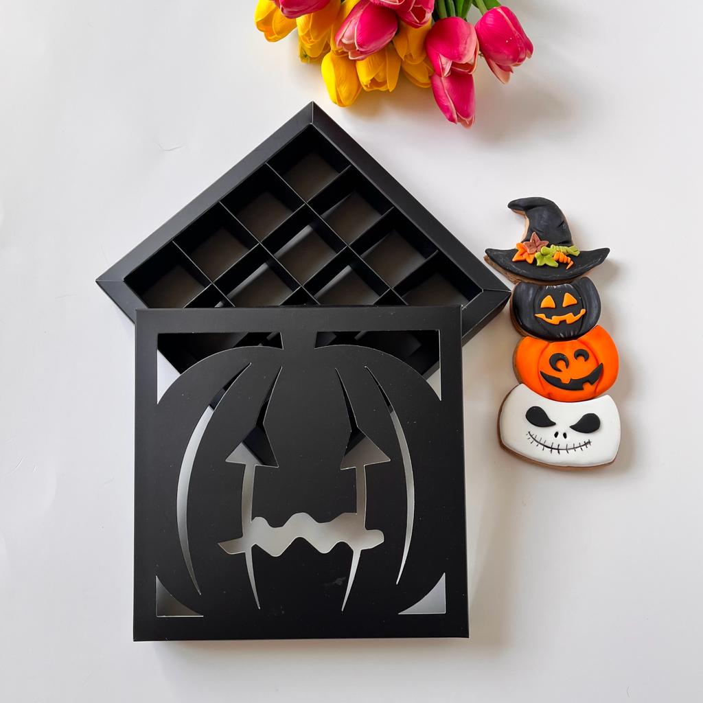 21x21x4 Pencereli Karton Kutu-Halloween (9 Bölmeli) — galeri görseli