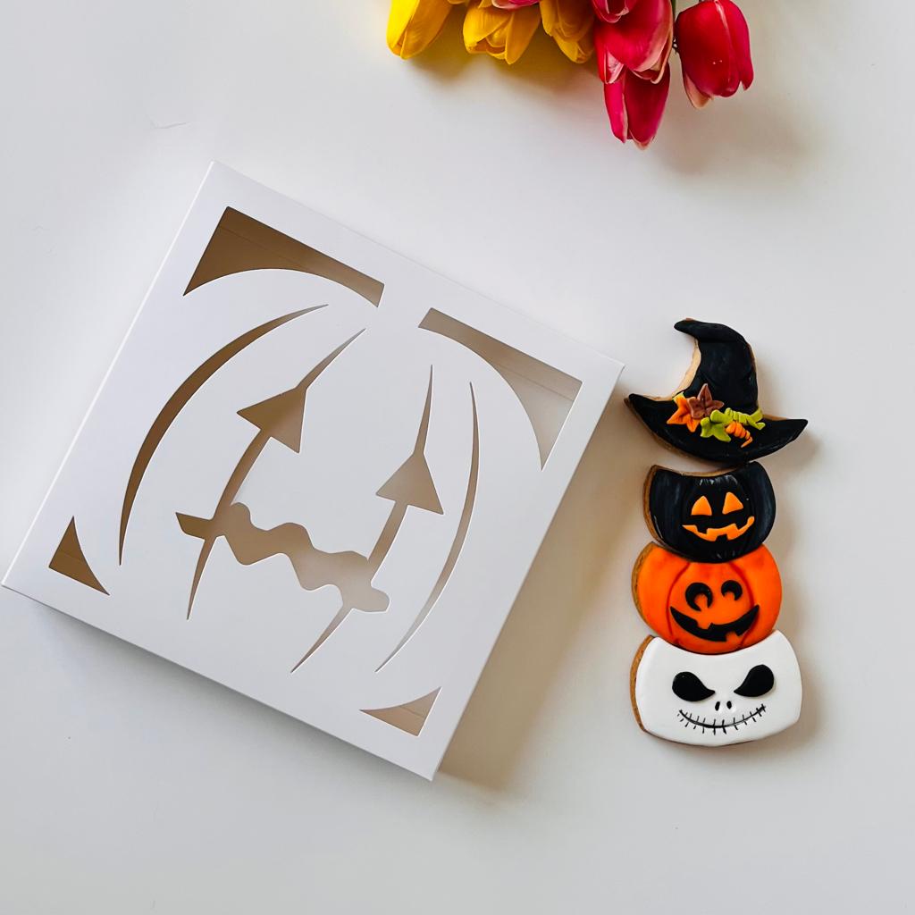 21x21x4 Pencereli Karton Kutu-Halloween (9 Bölmeli) — galeri görseli