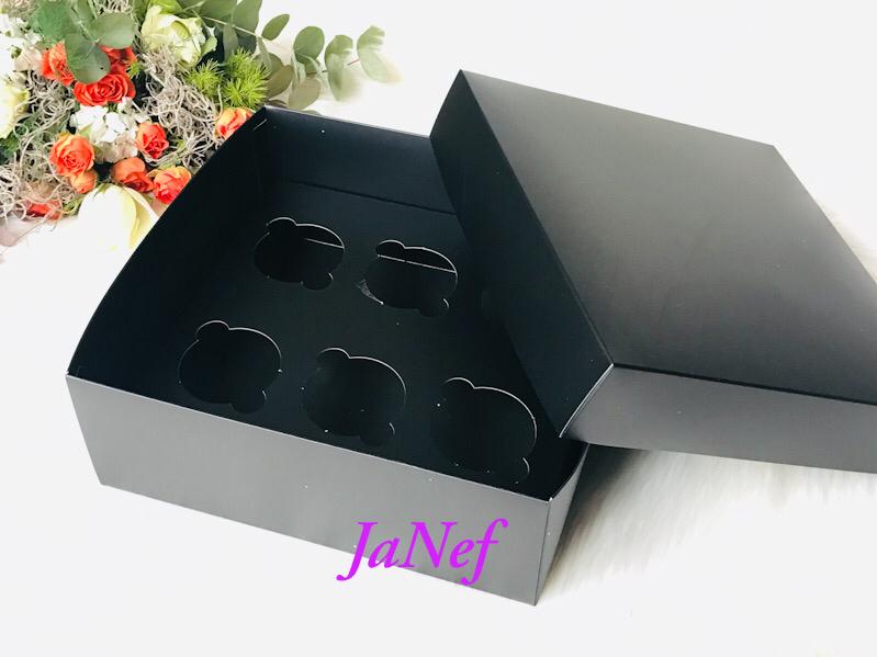 25x25x10 Karton Cupcake Kutusu 6'lı — galeri görseli