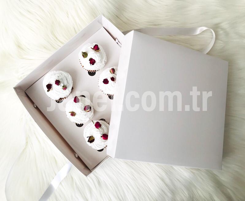 25x25x10 Karton Cupcake Taşıma Kutusu 6'lı — ürün görseli
