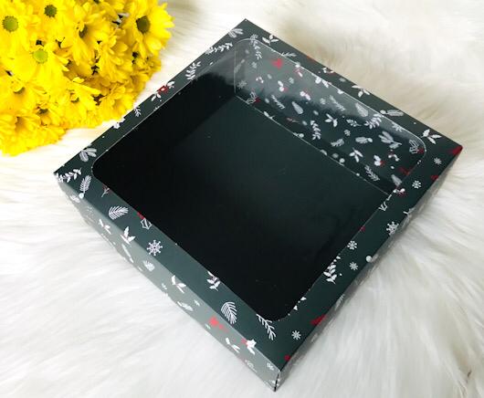 25x25x10 Pencereli Kutu Yılbaşı Desen — ürün görseli