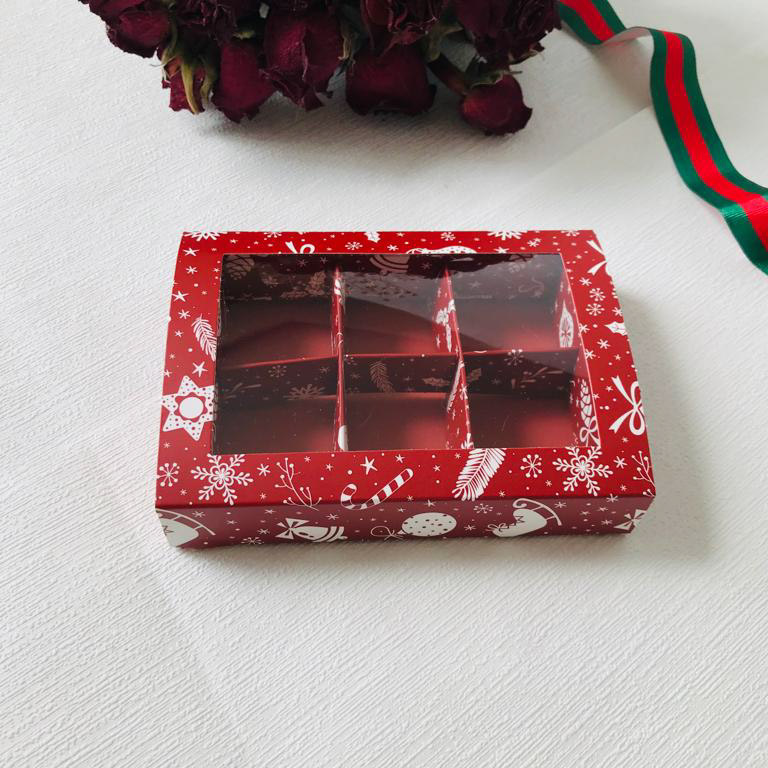 6 Bölmeli Pencereli Bonbon Çikolata Kutusu — galeri görseli