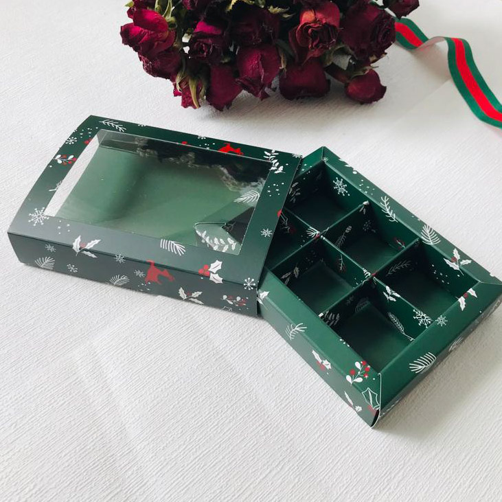 6 Bölmeli Pencereli Bonbon Çikolata Kutusu — galeri görseli