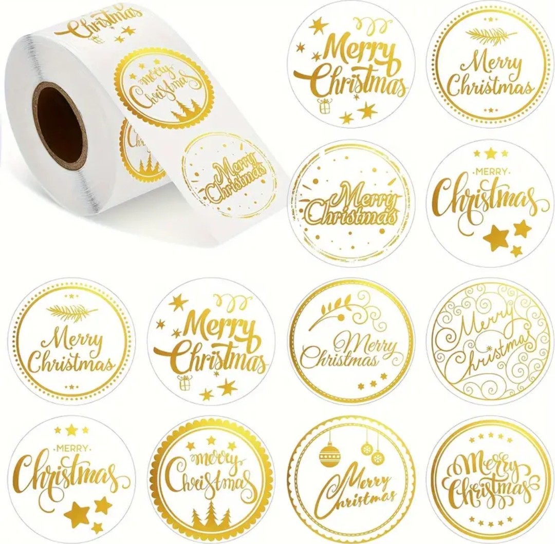 Sticker Şeffaf,Yaldız Gold Merry Christmas — ürün görseli