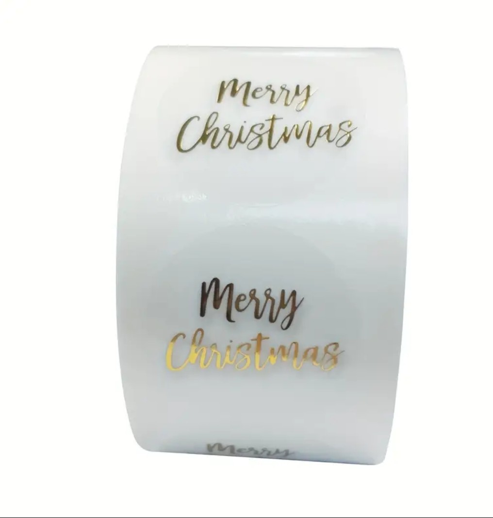 Sticker Şeffaf,Yaldız Gold Merry Christmas — ürün görseli