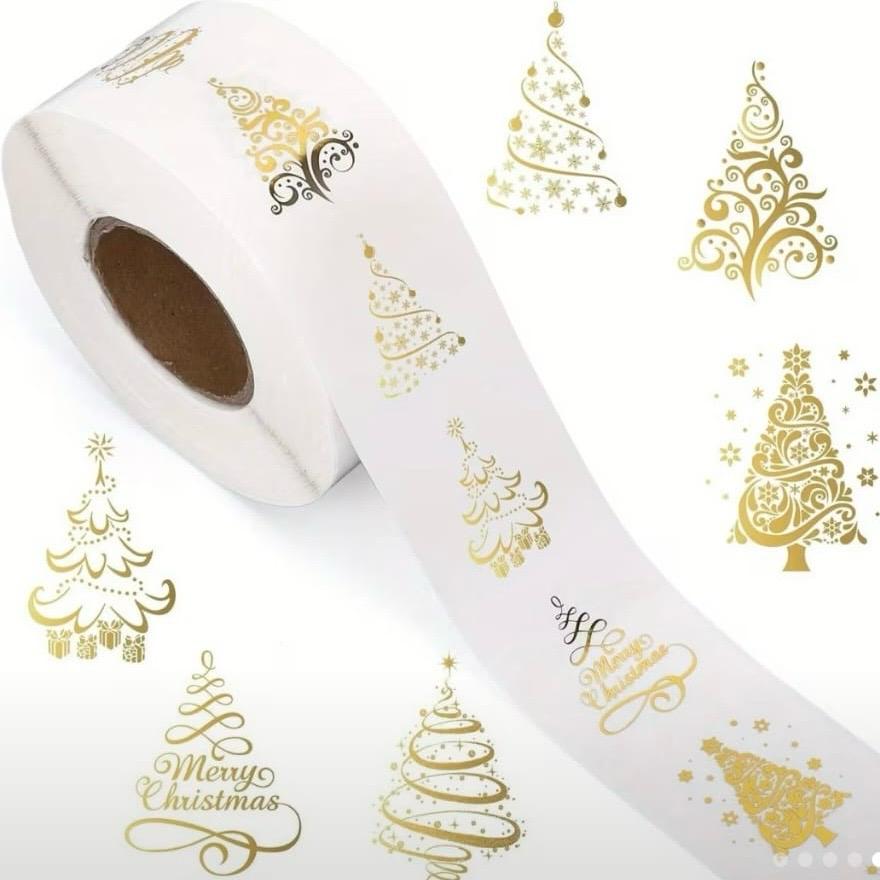 Sticker Şeffaf,Yaldız Gold Noel Ağacı — ürün görseli