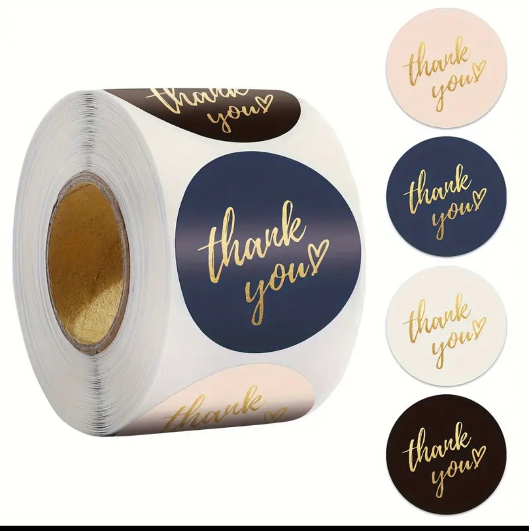 Sticker Yapışkanlı,Renkli Thank You — galeri görseli