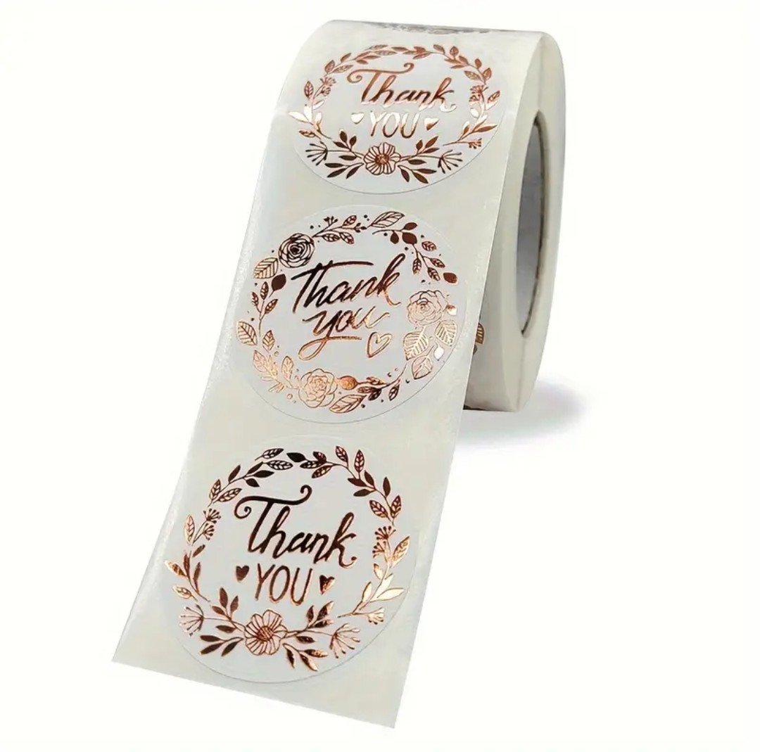 Sticker Yapışkanlı,Yaldız Bronz Thank You — ürün görseli