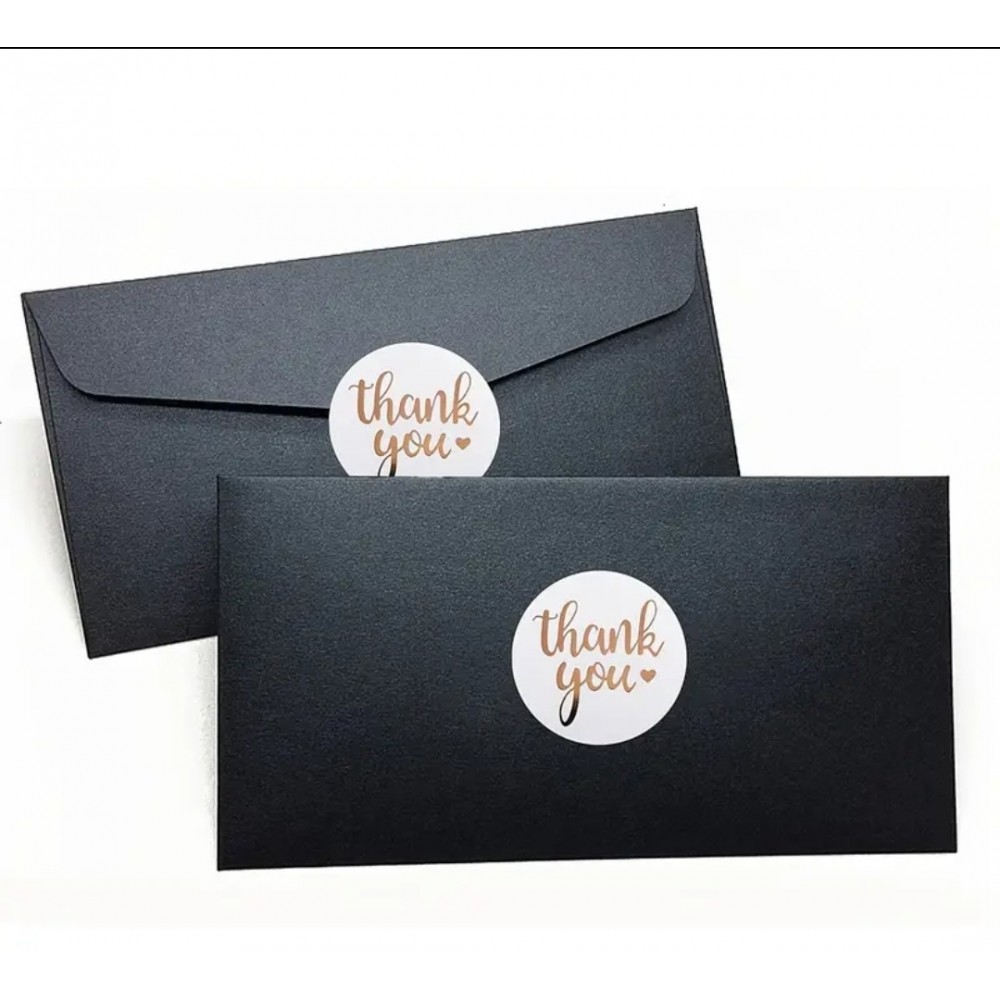 Sticker Yapışkanlı,Yaldız Bronz Thank You — galeri görseli