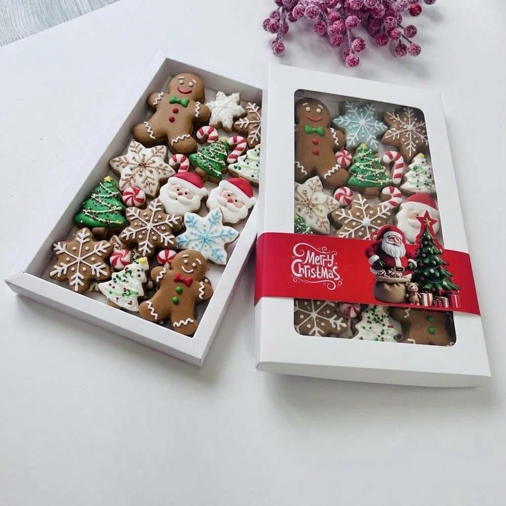 Yılbaşı Temalı Pencereli Kutu 18x30x2,5 cm-Noel Baba — galeri görseli