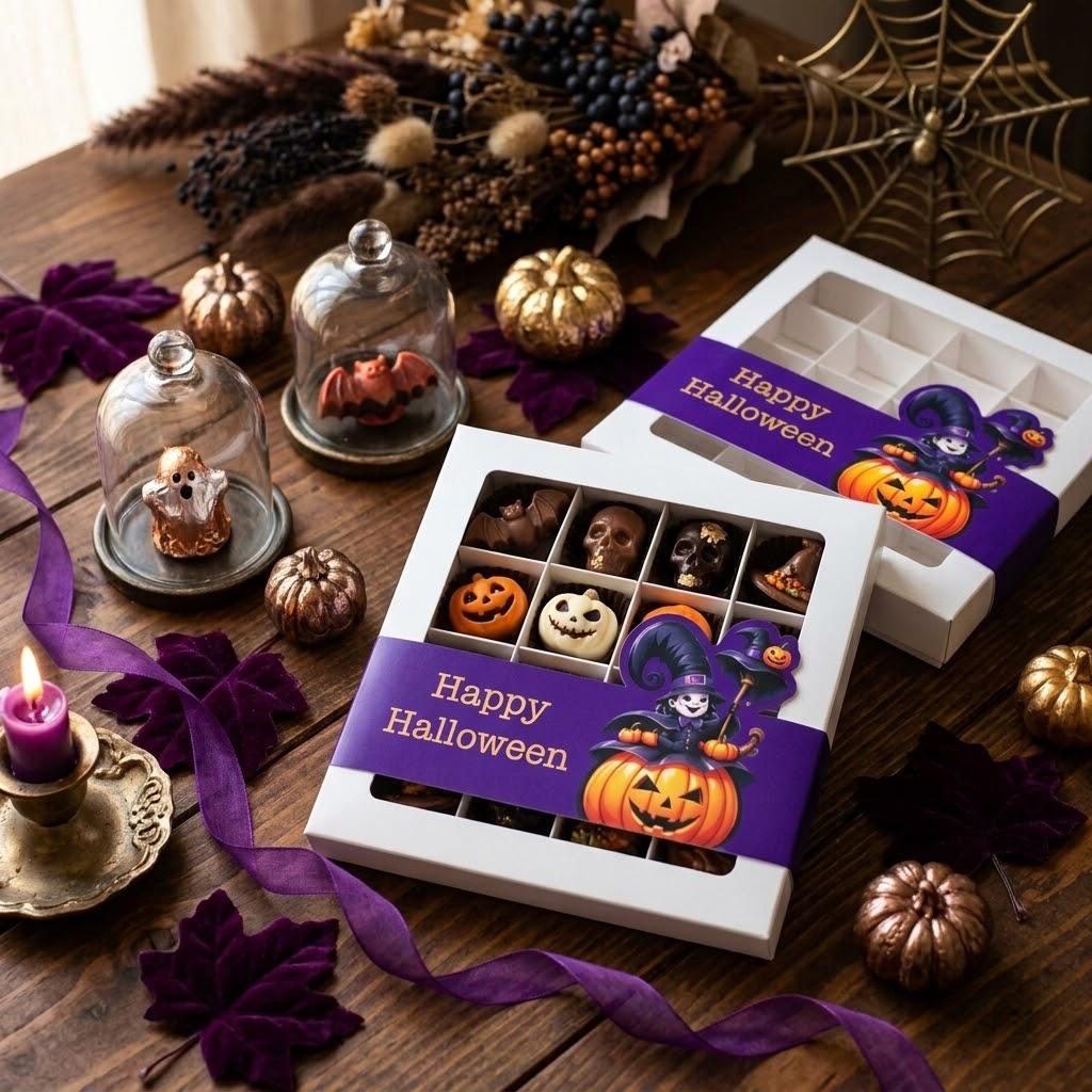 16 Bölmeli Pencereli Çikolata Kutusu-Halloween Temalı — ürün görseli